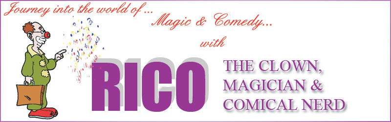 Rico the clown, magician and comical nerd